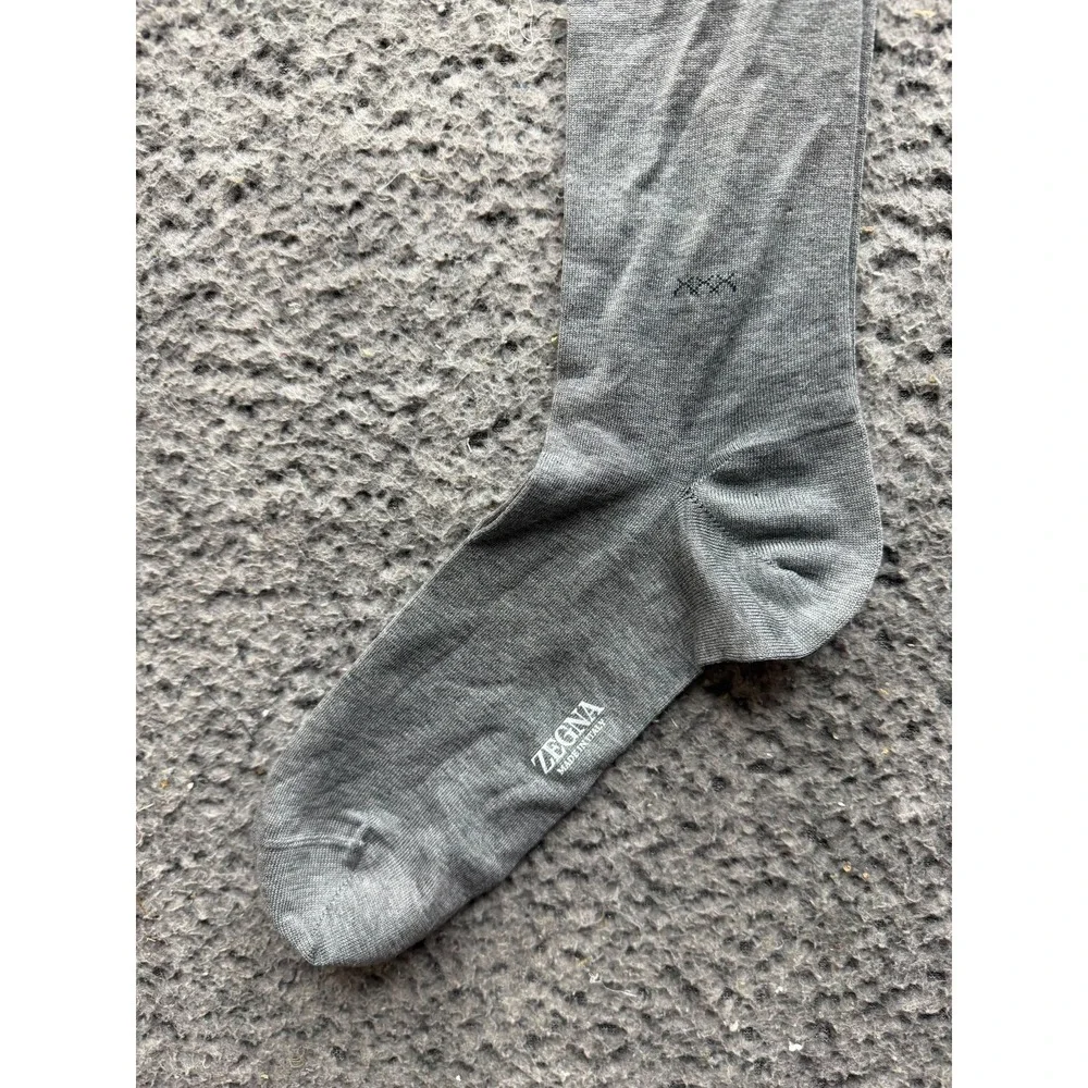 NWT Ermenegildo Zegna Everyday Triple X Knee Sock Melange Grey One Size Unisex